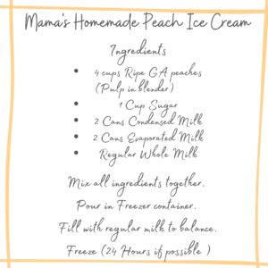 Mamas Homemade Peach Ice Cream